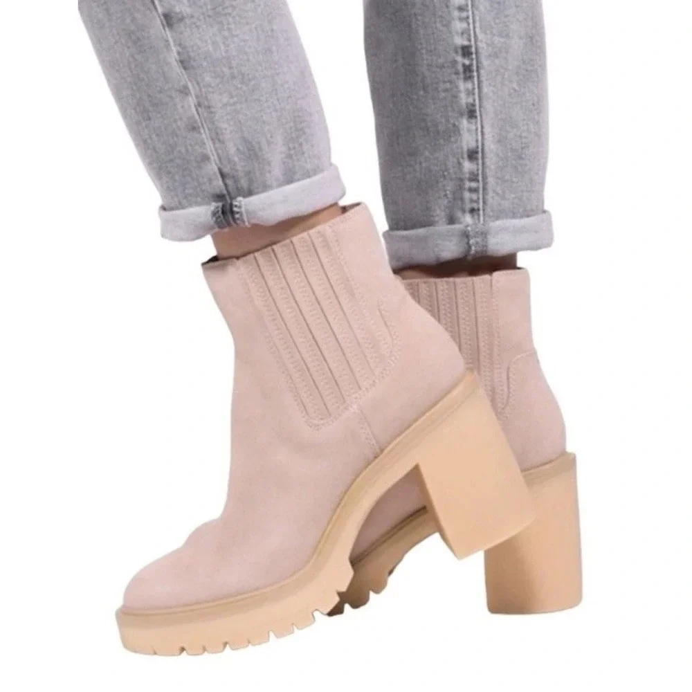 Dolce Vita Caster H2O Dune Suede‎ Leather Boots Waterproof Women's Size 10 New